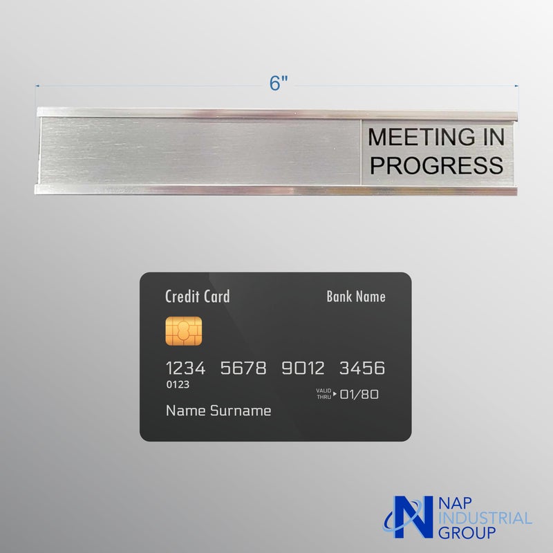 NapTags Quality Satin-Aluminum Conference Room Slider Signs - 6" x 1" - Made in the USA (Red/Green) - Image 2
